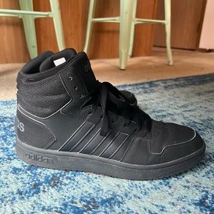 ADIDAS Hoops 2.0 Mid | Black on Black | US Men 9.5 | Good Condition